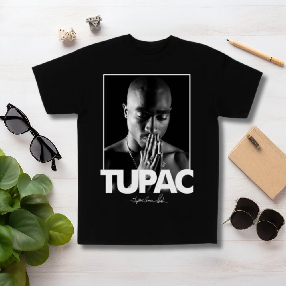 Tupac 2Pac Praying Black T-Shirt Shirt Black Extra Large - Picture 1 of 2